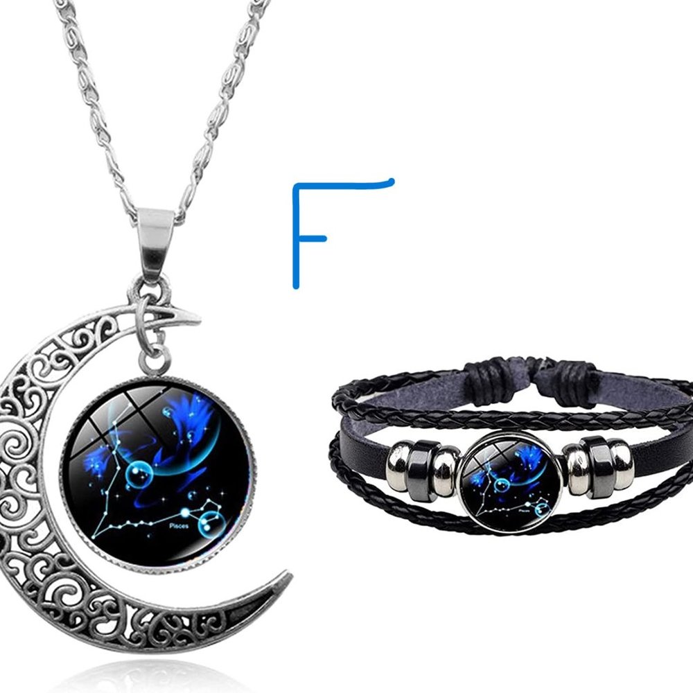 New 12 Zodiac Constellation Necklace & Constellations Beaded Hand Woven Leather - Picture 6 of 13